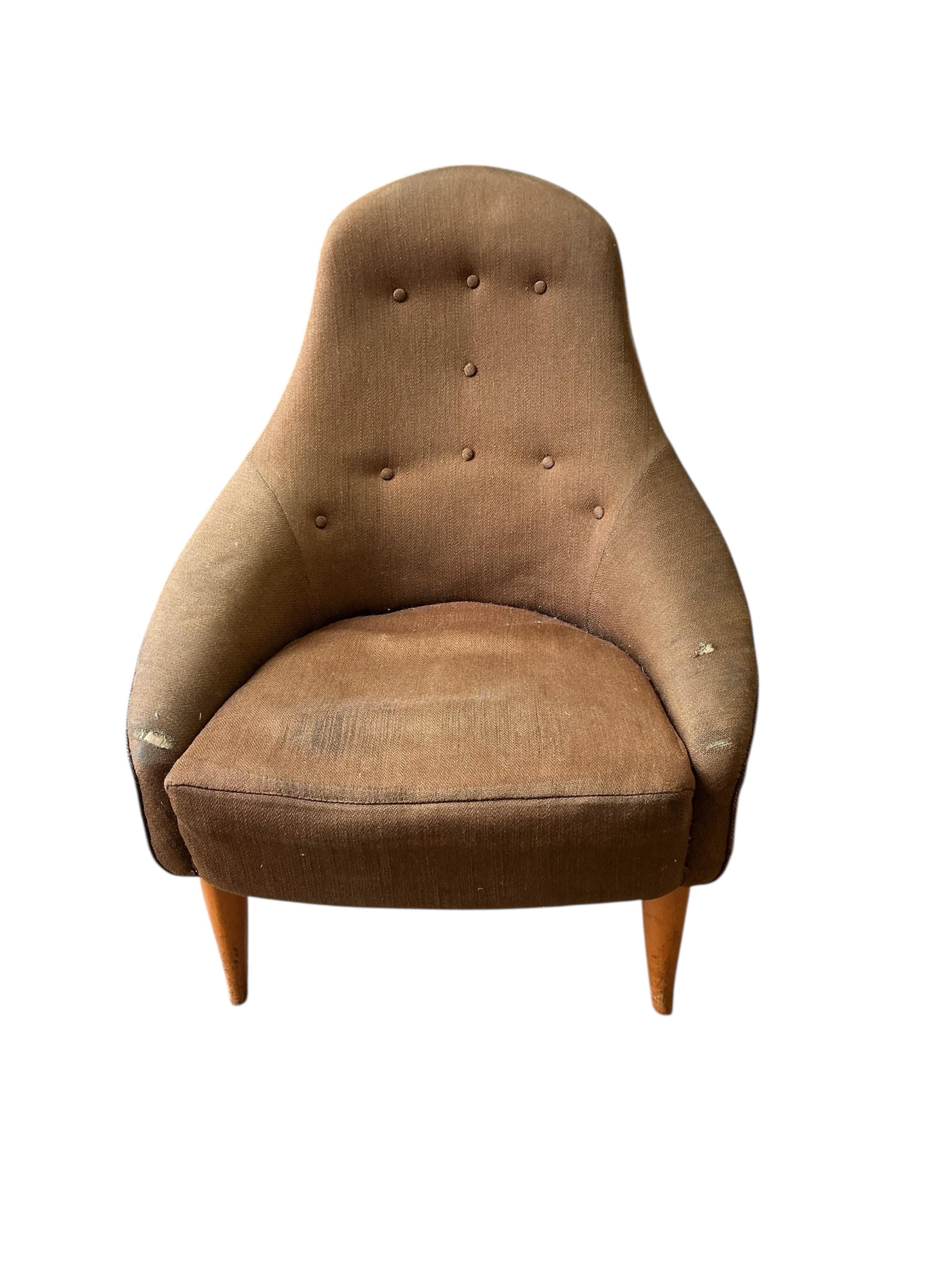 A mid century Kerstin Holmquist Eva lounge chair, width 68cm, depth 70cm, height 80cm